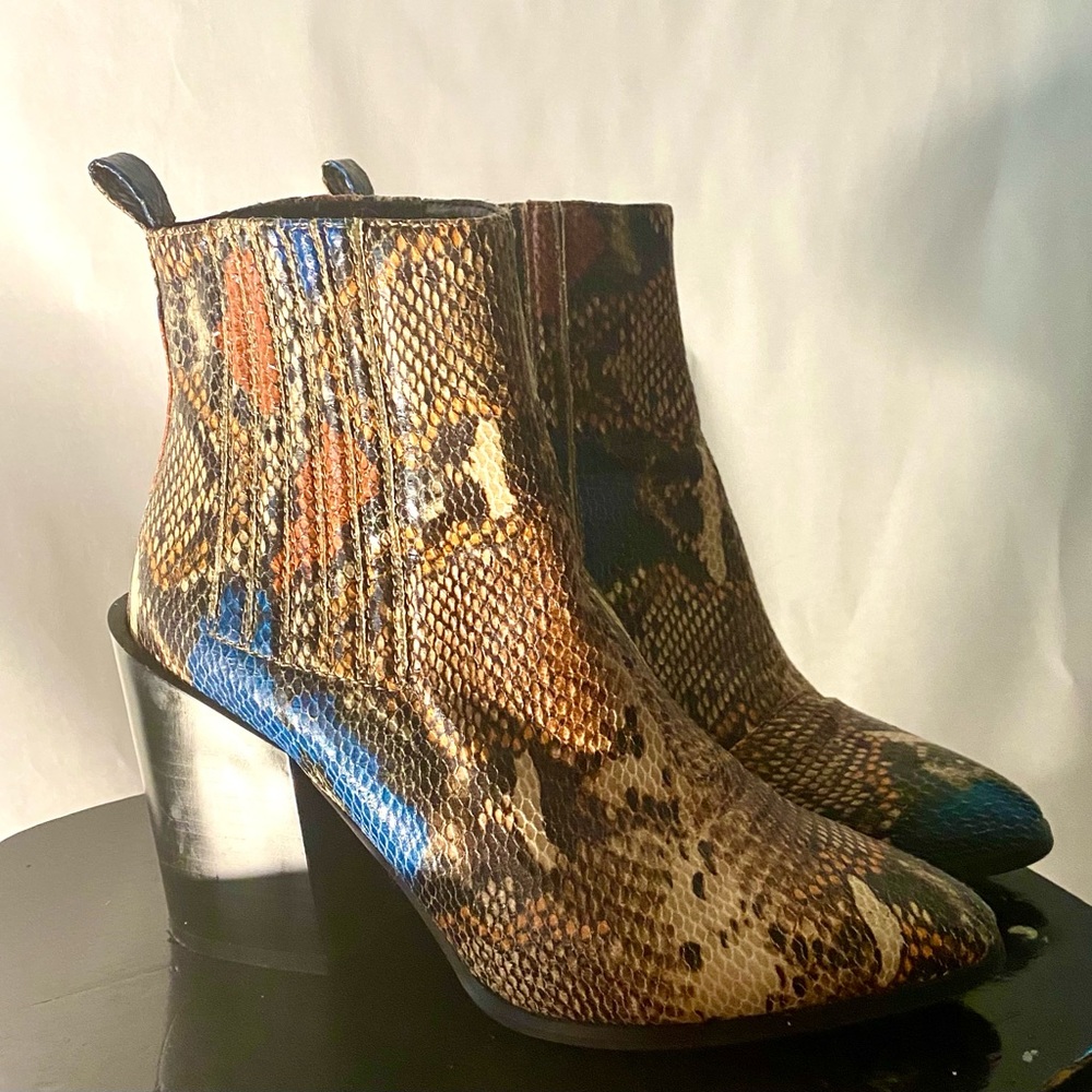 ASOS Heeled Snakeskin Ankle Boots